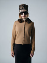 【サ専用 Pre-Order】FUR COLLAR CARDIGAN（CZ326-LCD03）/ CAMEL