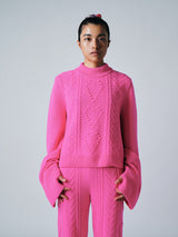 【サ専用 Pre-Order】HEART CABLE KNIT PULLOVER（CZ326-LPO22）/ PINK