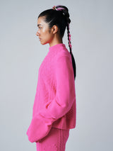 【サ専用 Pre-Order】HEART CABLE KNIT PULLOVER（CZ326-LPO22）/ PINK