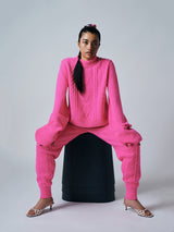 【サ専用 Pre-Order】HEART CABLE KNIT PULLOVER（CZ326-LPO22）/ PINK