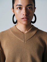 【サ専用 Pre-Order】V-NECK KNIT PULLOVER（CZ326-LPO60）/ CAMEL