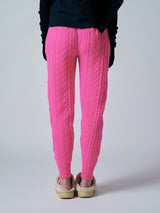 【サ専用 Pre-Order】HEART CABLE KNIT PANTS（CZ326-LPT03）/ PINK