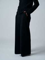 【サ専用 Pre-Order】WIDE STRAIGHT KNIT PANTS（CZ326-LPT13）/ BLACK