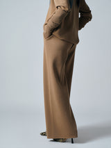 【サ専用 Pre-Order】WIDE STRAIGHT KNIT PANTS（CZ326-LPT13）/ CAMEL