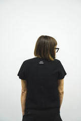 SILK-CASHMRERE KNIT T-SHIRT (CZ324-LPO31)  / BLACK