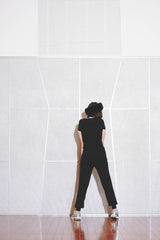 CASHMERE RIB KNIT PANTS (CZ325-LPT07) / BLACK