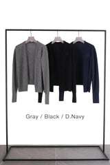 Cashmere Button-less Cardigan (CZ325-LCD01) / Black