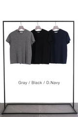 Cashmere  Knit T-shirt (CZ325-LPO03) / Gray