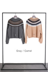 Cashmere Nordic Knit Pullover (CZ325-LPO47) / Camel