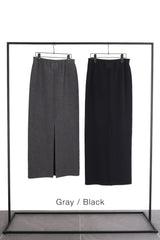 Finest Cashmere  Knit Pencil Skirt (CZ325-LSK04) / Black