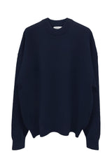 【Restock】Unisex Cashmere Crew Neck Knit (CZ325-LPO49) / NAVY