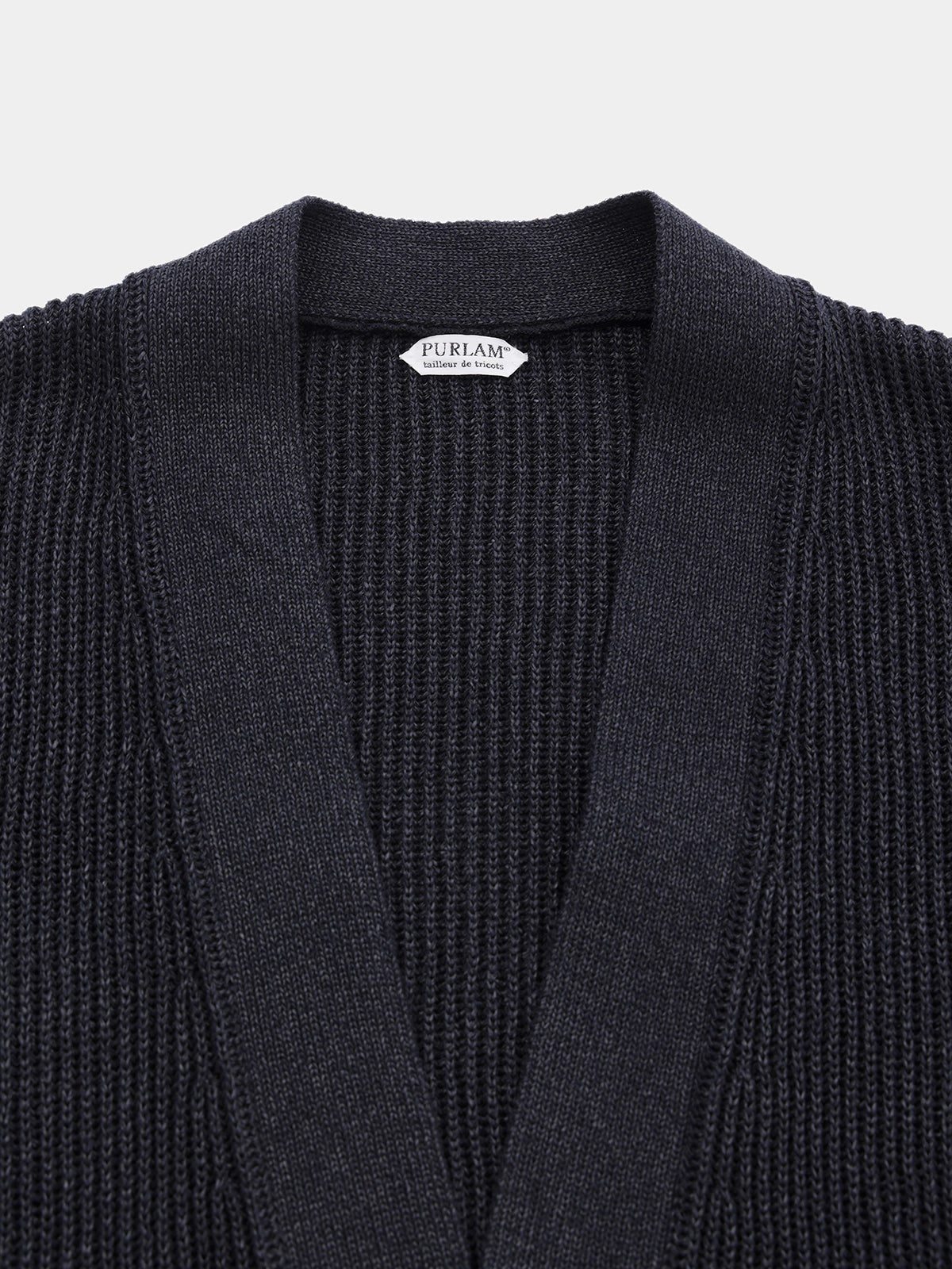 WASHI MIDDLE-GAUGE AZE CARDIGAN (PU126-MCD02) / BLACK – umeda-knit.com