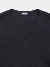WASHI Middle-gauge TENJIKU V-neck L/S Pullover (PU126-MPO04) / Black