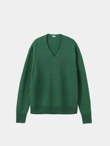 WASHI Middle-gauge TENJIKU V-neck L/S Pullover (PU126-MPO04) / Green
