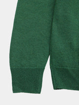 WASHI Middle-gauge TENJIKU V-neck L/S Pullover (PU126-MPO04) / Green