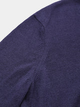WASHI Middle-gauge TENJIKU V-neck L/S Pullover (PU126-MPO04) / Blue Purple