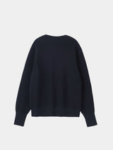 WOOL-POLY Middle-gauge AZE Deep-Vneck L/S Pullover(PU126-MPO05) / Navy