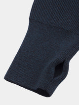 WOOL-POLY Middle-gauge AZE Deep-Vneck L/S Pullover(PU126-MPO05) / Navy
