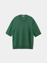 WASHI Middle-gauge TENJIKU Crewneck S/S Pullover (PU126-MPO06) / Green