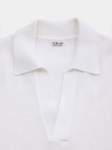 WASHI Middle-gauge TENJIKU S/S Skipper-Polo (PU126-MPO08) / White