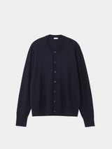 WOOL High-gauge TENJIKU Crewneck L/S Cardigan (PU501-MCD03) / Black
