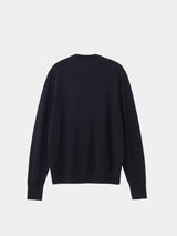 WOOL High-gauge TENJIKU Crewneck L/S Cardigan (PU501-MCD03) / Black