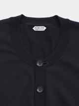 WOOL High-gauge TENJIKU Crewneck L/S Cardigan (PU501-MCD03) / Black