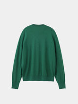 WOOL High-gauge TENJIKU Crewneck L/S Cardigan (PU501-MCD03) / Green