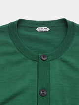 WOOL High-gauge TENJIKU Crewneck L/S Cardigan (PU501-MCD03) / Green
