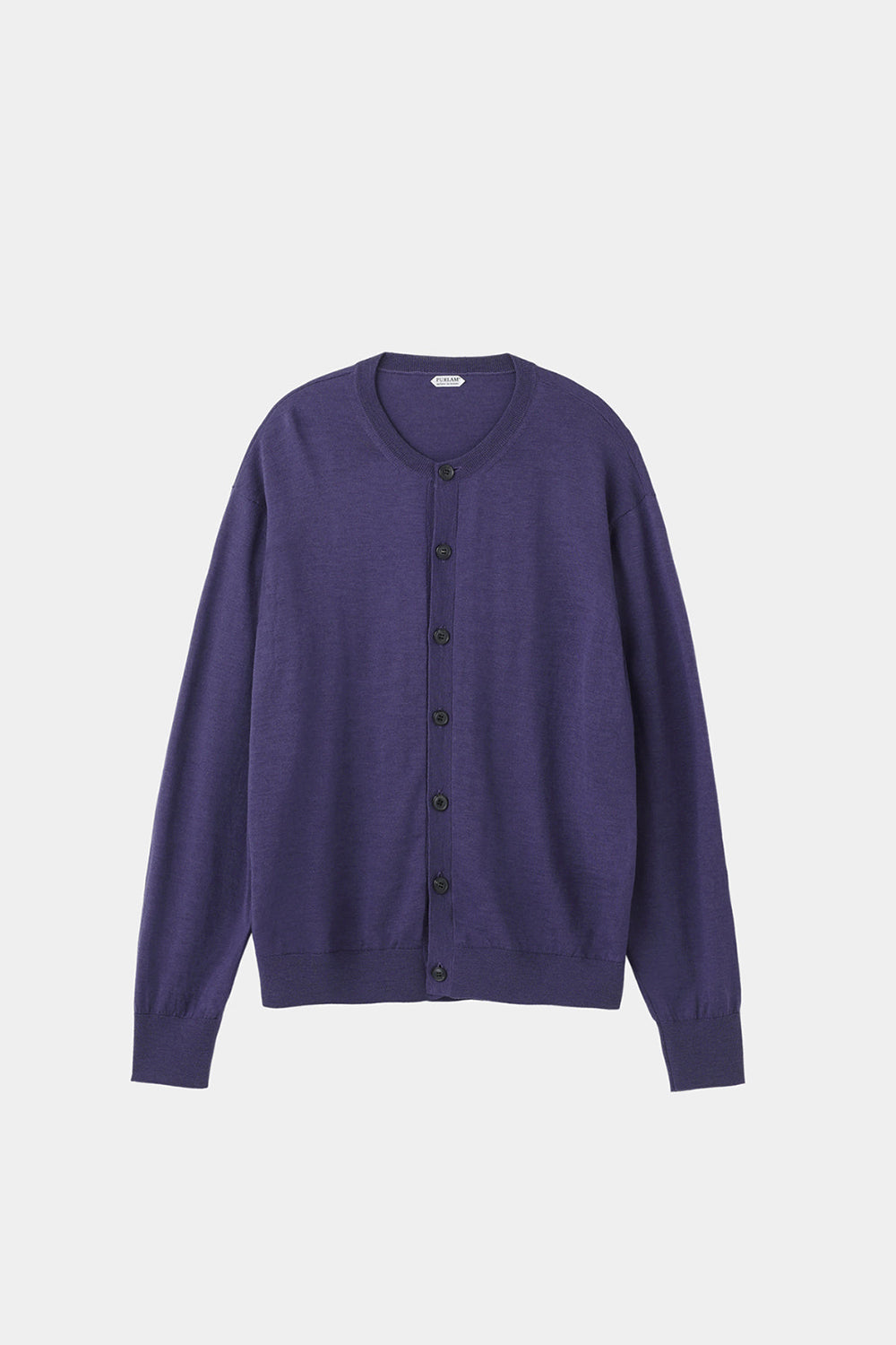 WOOL High-gauge TENJIKU Crewneck L/S Cardigan (PU126-MCD03) / Blue Purple