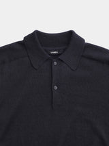 12GG Wool Linen Polo-Shirt (UM101-UPS12) / BLACK