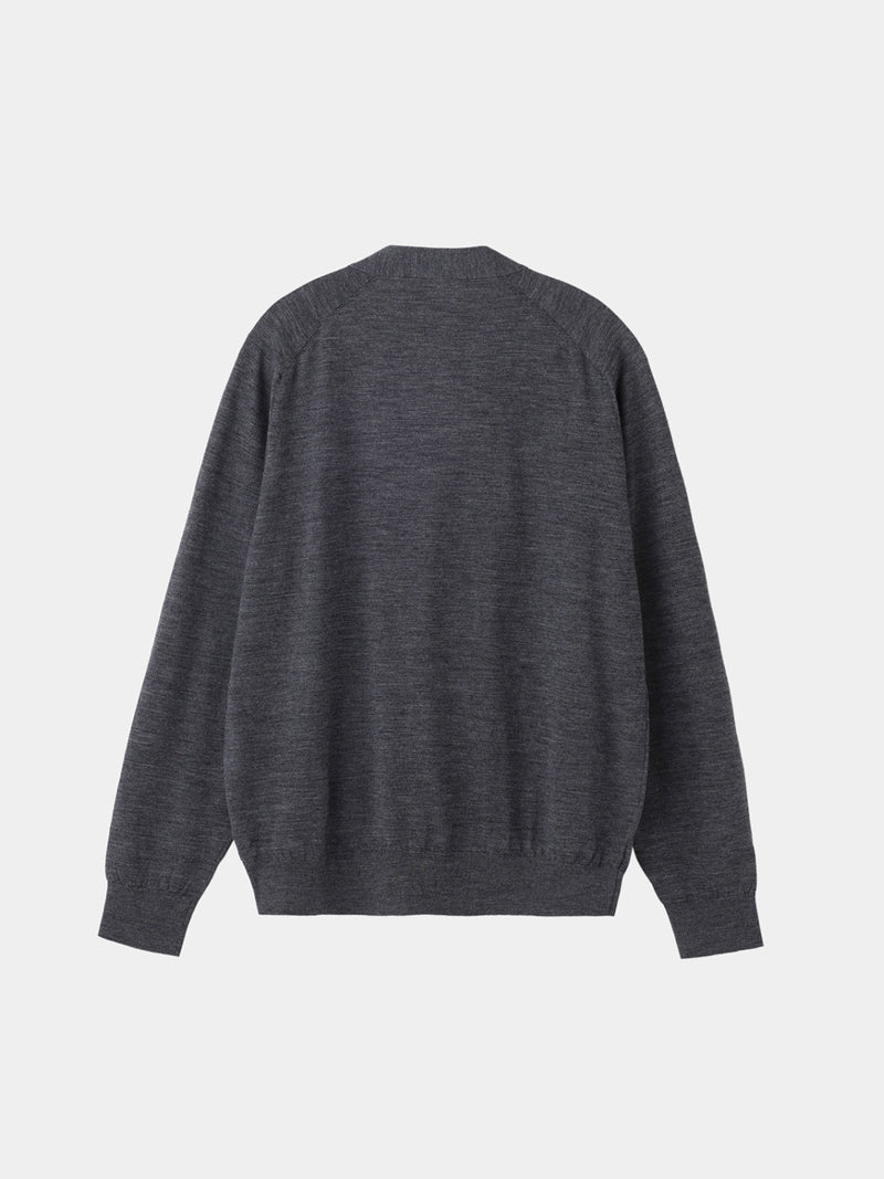 16GG V NECK CARDIGAN (UM302-UCD16) / GRAY – umeda-knit.com