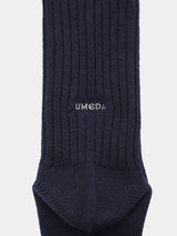 WOOL LONG RIB SOCKS (UM501-MSO01) / NAVY