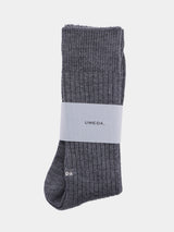 WOOL LONG RIB SOCKS (UM501-MSO01) / GRAY