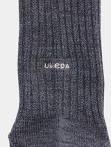 WOOL LONG RIB SOCKS (UM501-MSO01) / GRAY