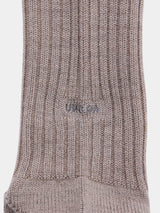 WOOL LONG RIB SOCKS (UM501-MSO01) / MOCHA