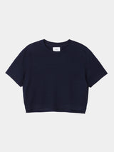S/S CROPPED T-SHIRT (WJ501-MCS14) / NAVY