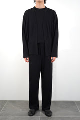 BUTTON-LESS CARDIGAN (WJ501-MCS10-09) / BLACK