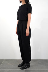 S/S CROPPED T-SHIRT (WJ501-MCS14) / BLACK