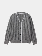 MIXED YARN STRIPE KNIT CARDIGAN (WK124-MCD01)