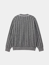 MIXED YARN STRIPE KNIT CARDIGAN (WK124-MCD01)