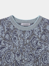 FLORAL PATTERN KNIT ART PULLOVER (WK124-MPO06)