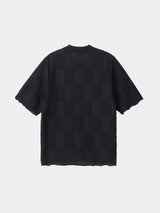 CHECK PATTERN KNIT S/S SHIRT (WK124-MSH02)