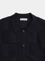 CHECK PATTERN KNIT S/S SHIRT (WK124-MSH02)