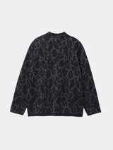 Floral pattern knit art L/S shirt (WK124-MSH03)  / Dark Navy