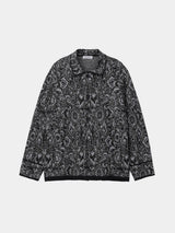 Floral pattern knit art L/S shirt (WK124-MSH03)  / Khaki