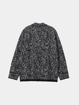 Floral pattern knit art L/S shirt (WK124-MSH03)  / Khaki