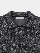 Floral pattern knit art L/S shirt (WK124-MSH03)  / Khaki