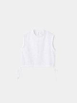 Lace-knit Bottle-neck Sleeve-less Pullover (WK125-LPO05)