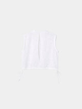 Lace-knit Bottle-neck Sleeve-less Pullover (WK125-LPO05)